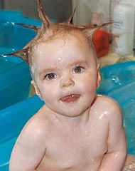 Another bathtime moment with mommy the hairdresser