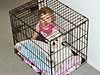 Cotton and me in his cage - I wasn't bad, I crawled in here myself